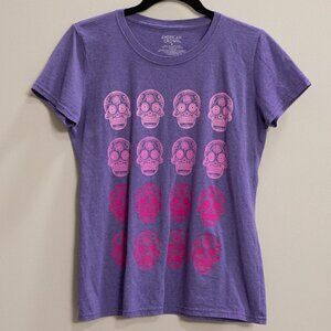 American Crown purple skull graphic shirt-M